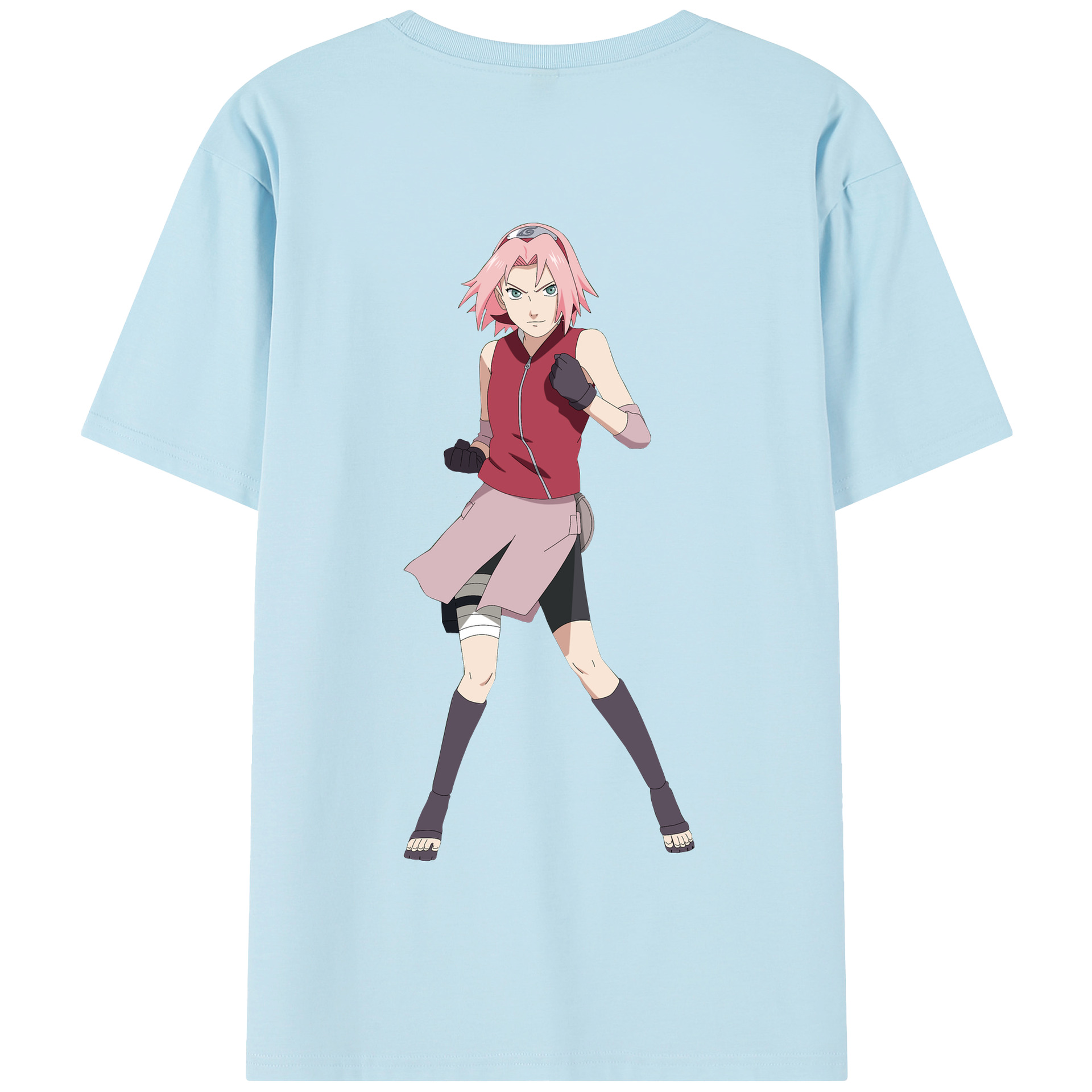 （画像用） NARUTO -ナルト- 春野サクラ Haruno Sakura 綿100％半袖Tシャツ（背面プリント）